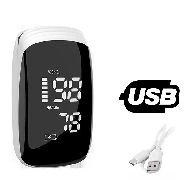 Professionelles Pulsoximeter / Fingersättigungsmessgerät mit LED-Bildschirm, wiederaufladbar über USB