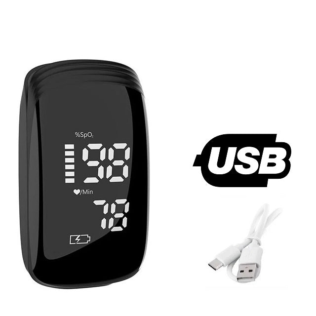 Professionelles Pulsoximeter / Fingersättigungsmessgerät mit LED-Bildschirm, wiederaufladbar über USB